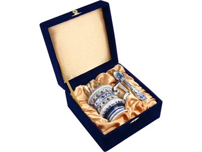 Набор: стакан с подстаканником и ложечкой Набор: стакан с подстаканником и ложечкой