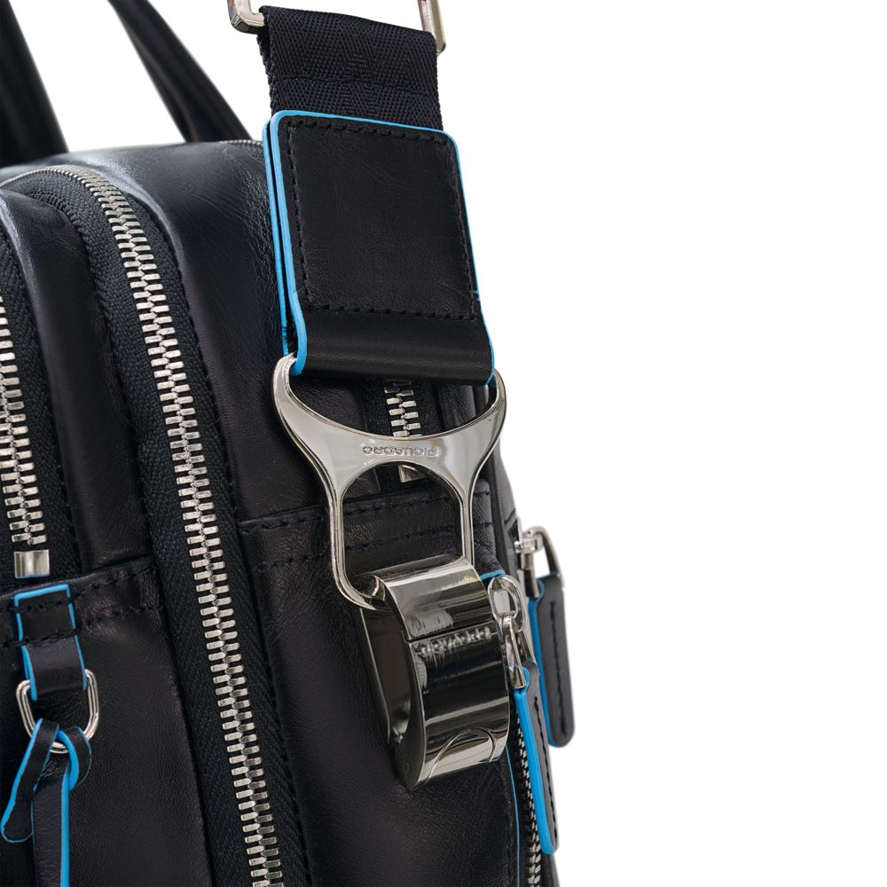 Сумка мужская для ноутбука Piquadro Blue Square, черная Сумка мужская для ноутбука Piquadro Blue Square, черная