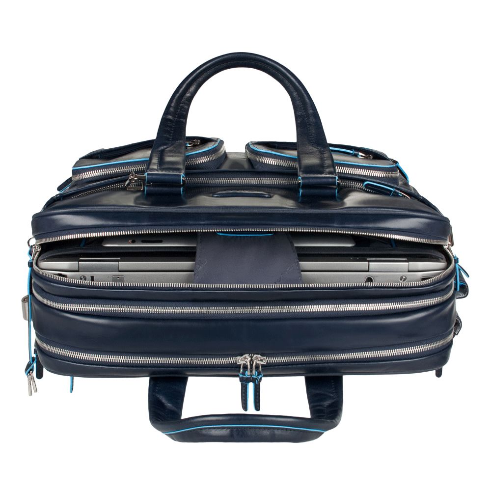 Сумка мужская для ноутбука Piquadro Blue Square, черная Сумка мужская для ноутбука Piquadro Blue Square, черная