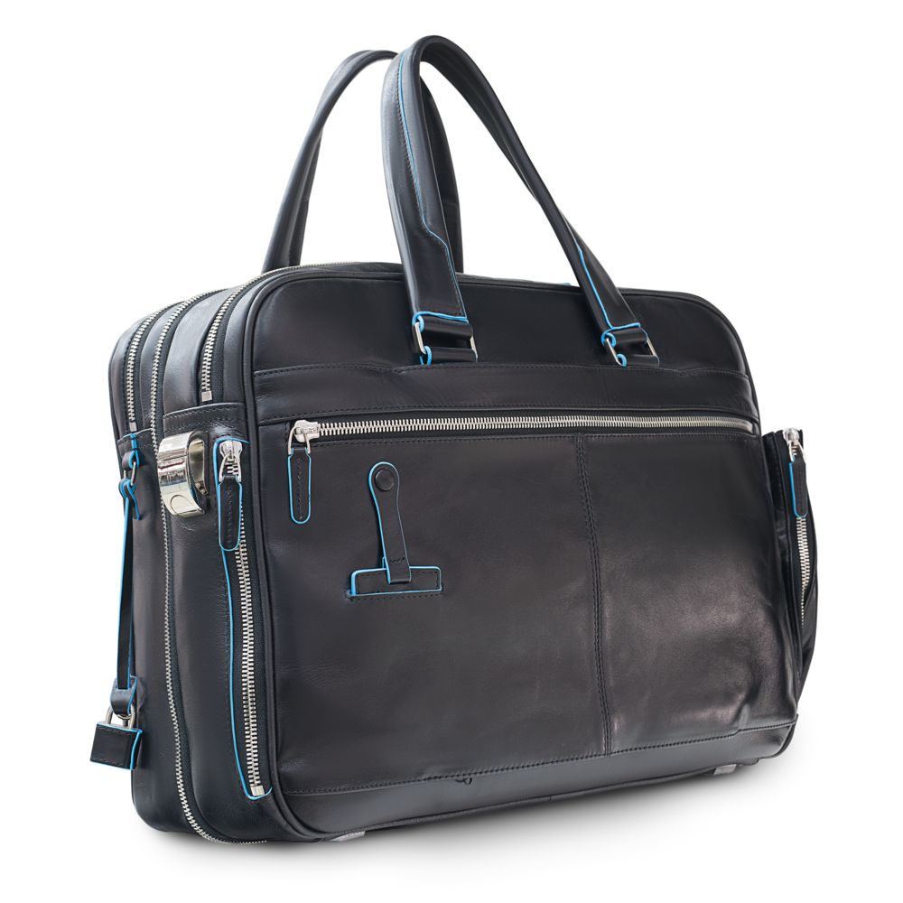 Сумка мужская для ноутбука Piquadro Blue Square, черная Сумка мужская для ноутбука Piquadro Blue Square, черная