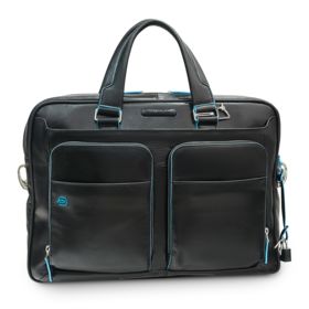 Сумка с отделением для ноутбука Piquadro Blue Square, черная Сумка с отделением для ноутбука Piquadro Blue Square, черная