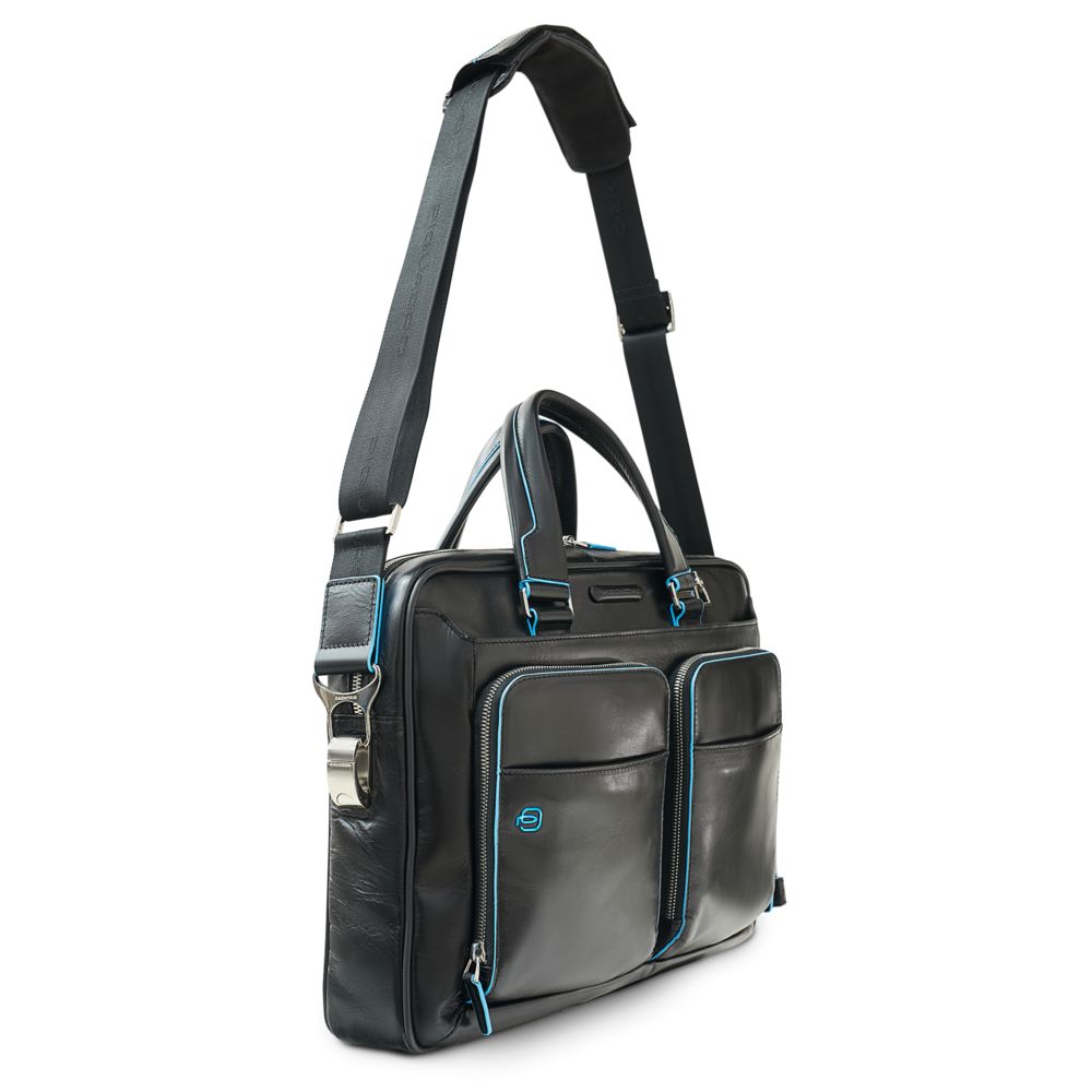 Сумка с отделением для ноутбука Piquadro Blue Square, черная Сумка с отделением для ноутбука Piquadro Blue Square, черная